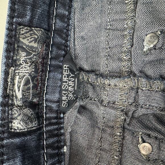 Silver Jeans Suki Super Skinny Jeans Womens 25 Dark Wash Stretch Denim - Picture 8 of 15